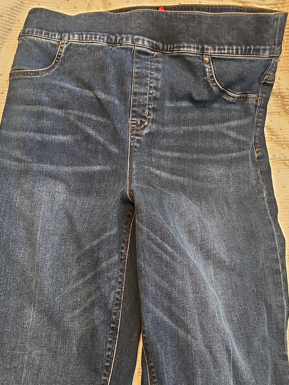 SPANX Womens Slight Flare Dark Blue Jeans